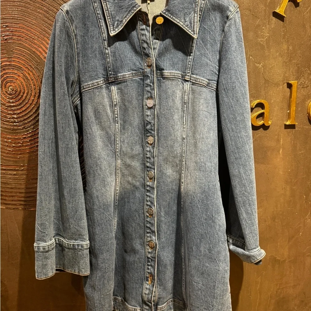 Baum und pferdgarten NWT a-line Classic Blue Denim mini dress - Picture 4 of 6